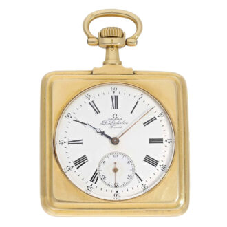 Extremely rare Swiss gold square lever coin watch Circa 1910 Extremely rare Swiss gold square lever coin watch Circa 1910