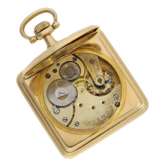 Extremely rare Swiss gold square lever coin watch Circa 1910 Extremely rare Swiss gold square lever coin watch Circa 1910