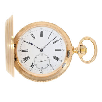 Swiss 18k gold hunting cased pocket chronometer Circa 1875 Swiss 18k gold hunting cased pocket chronometer Circa 1875