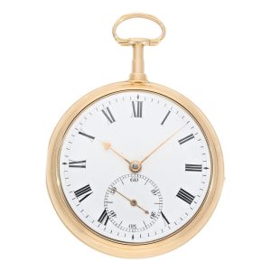 English rose gold open faced pocket chronometer Circa 1805
