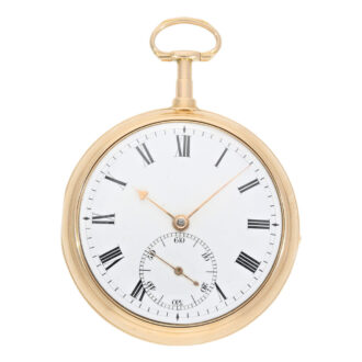 English rose gold open faced pocket chronometer Circa 1805