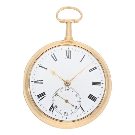 English rose gold open faced pocket chronometer Circa 1805