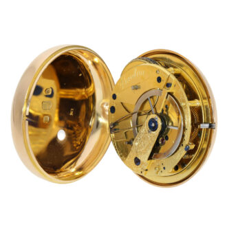 English rose gold open faced pocket chronometer Circa 1805