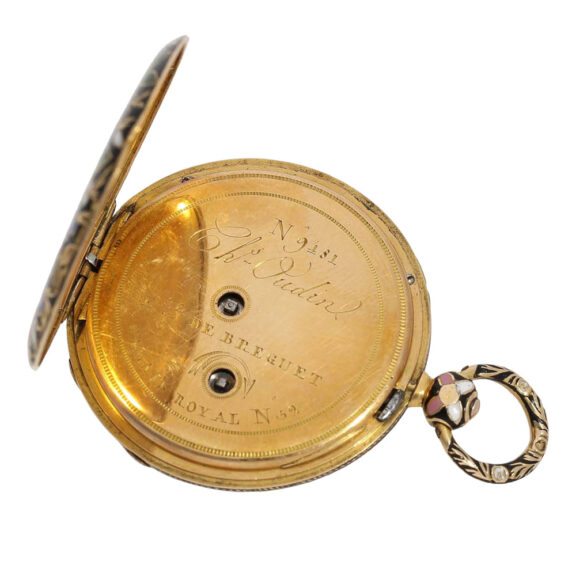 Exquisite French gold and enamel cylinder watch Circa 1830 Exquisite French gold and enamel cylinder watch Circa 1830