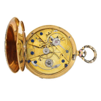 Exquisite French gold and enamel cylinder watch Circa 1830