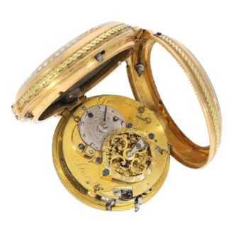 French gold and enamel quarter repeating verge Circa 1760