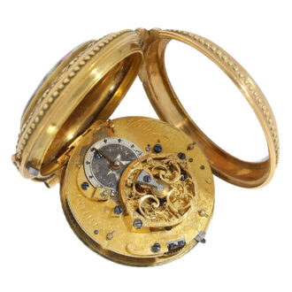 French gold and enamel open faced verge watch Circa 1780 French gold and enamel open faced verge watch Circa 1780