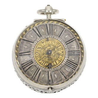German single handed pierced verge with alarm Circa 1685 German single handed pierced verge with alarm Circa 1685