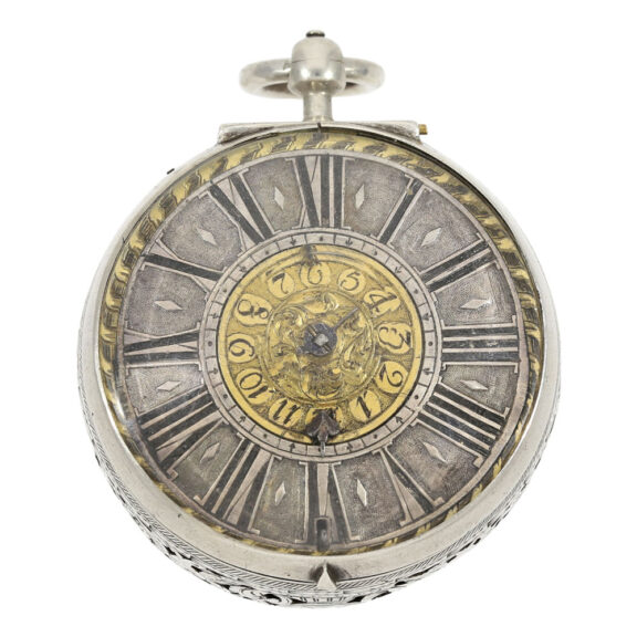 German single handed pierced verge with alarm Circa 1685 German single handed pierced verge with alarm Circa 1685