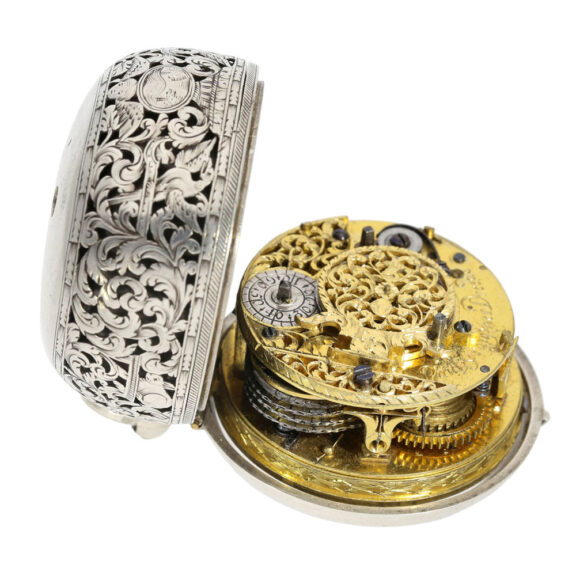 German single handed pierced verge with alarm Circa 1685 German single handed pierced verge with alarm Circa 1685