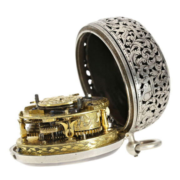 German single handed pierced verge with alarm Circa 1685 German single handed pierced verge with alarm Circa 1685