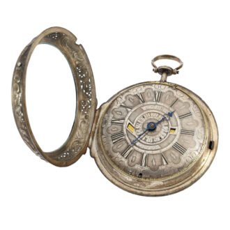 German open faced coach clock with calendar Circa 1740