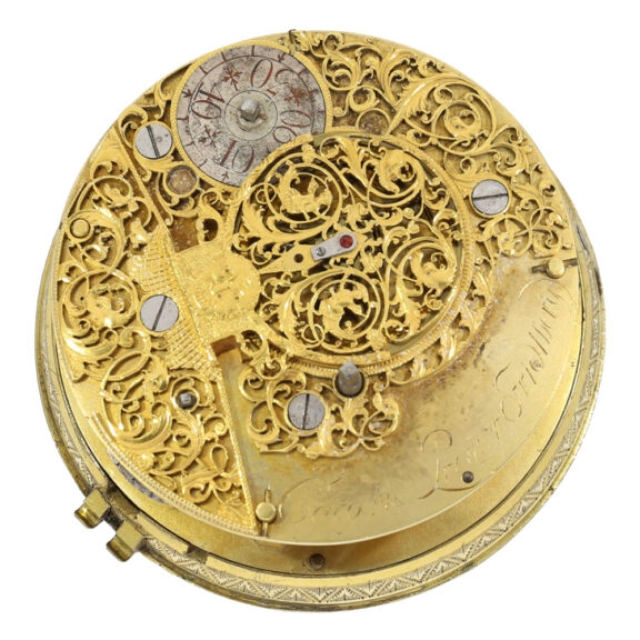 German open faced coach clock with calendar Circa 1740 German open faced coach clock with calendar Circa 1740