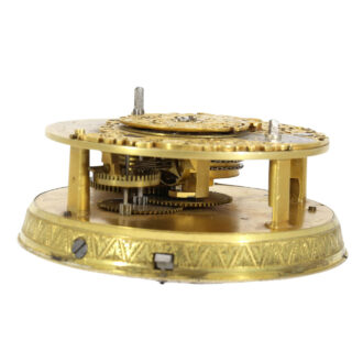 German open faced coach clock with calendar Circa 1740