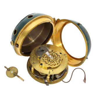 German metal and leather repeating coach clock Circa 1750