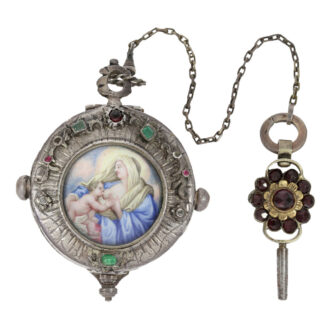 Unique Swiss silver and enamel pendant watch Circa 1687 Unique Swiss silver and enamel pendant watch Circa 1687