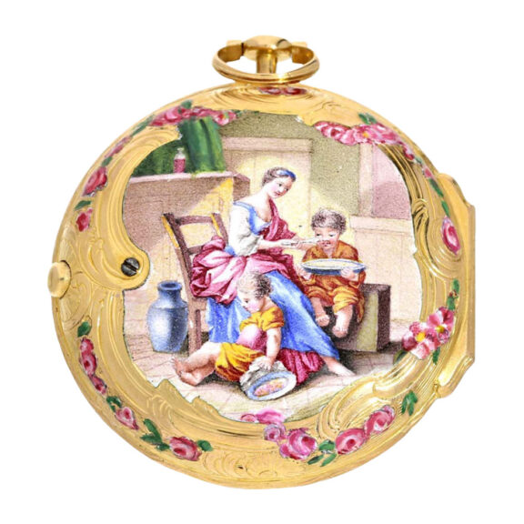 Very fine French gold and enamel verge watch Circa 1760