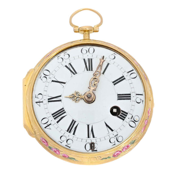 Very fine French gold and enamel verge watch Circa 1760 Very fine French gold and enamel verge watch Circa 1760