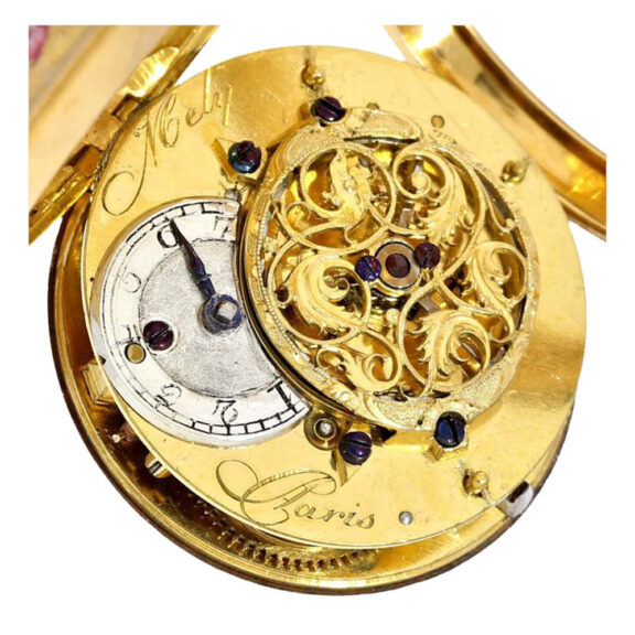 Very fine French gold and enamel verge watch Circa 1760 Very fine French gold and enamel verge watch Circa 1760