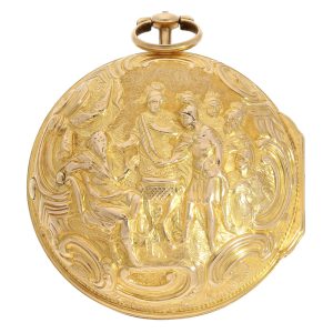 English gold pair cased repoussé pocket watch Circa 1750