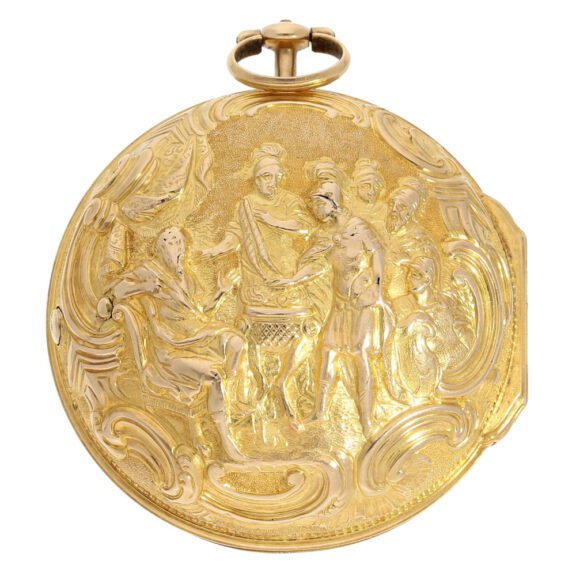 English gold pair cased repoussé pocket watch Circa 1750 English gold pair cased repoussé pocket watch Circa 1750