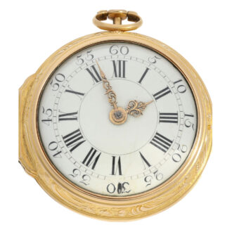 English gold pair cased repoussé pocket watch Circa 1750 English gold pair cased repoussé pocket watch Circa 1750
