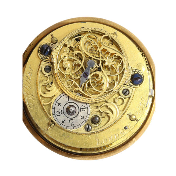 English gold pair cased repoussé pocket watch Circa 1750 English gold pair cased repoussé pocket watch Circa 1750