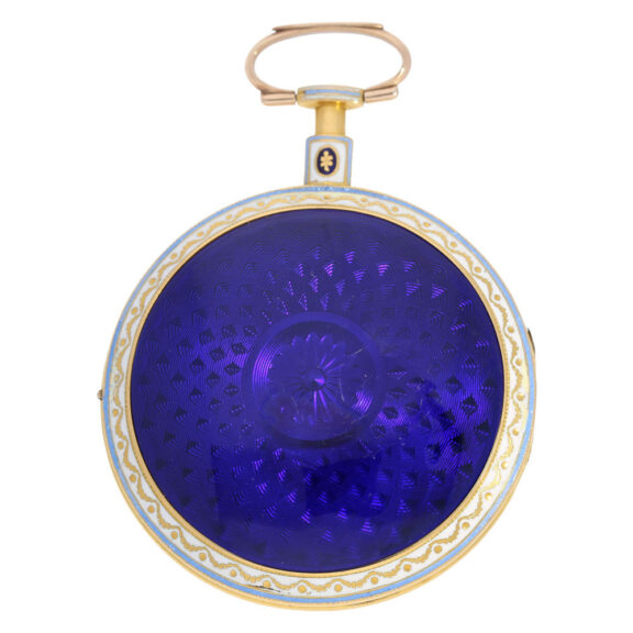 Exquisite English gold and enamel verge watch Circa 1810