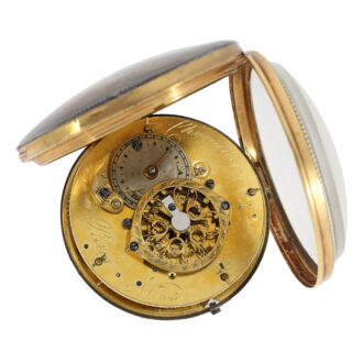 French 18 carat gold and enamel open faced verge Circa 1795