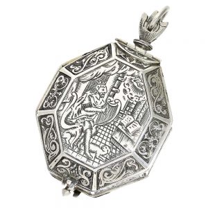 Decorative silver Renaissance style pendant watch Circa 1850