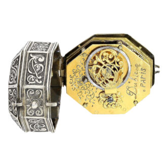 Decorative silver Renaissance style pendant watch Circa 1850