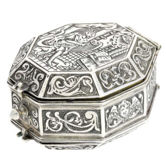 Decorative silver Renaissance style pendant watch Circa 1850
