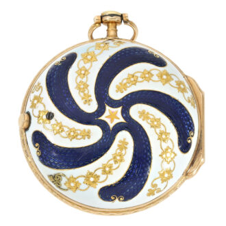 French rose gold and enamel verge pocket watch Circa 1750