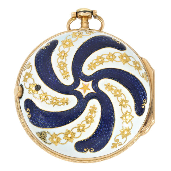French rose gold and enamel verge pocket watch Circa 1750 French rose gold and enamel verge pocket watch Circa 1750