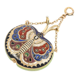 Swiss 18k gold and enamel butterfly form watch Circa1810