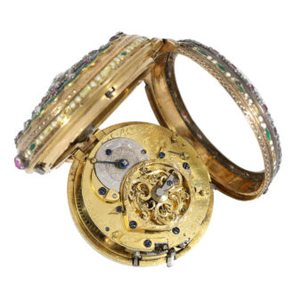 French 18k gold decorated repeater à toc et à tact Circa 1770