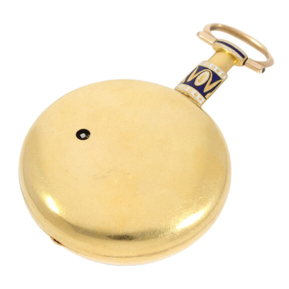English 22 carat gold, enamel and pearl set duplex Circa 1798 English 22 carat gold, enamel and pearl set duplex Circa 1798