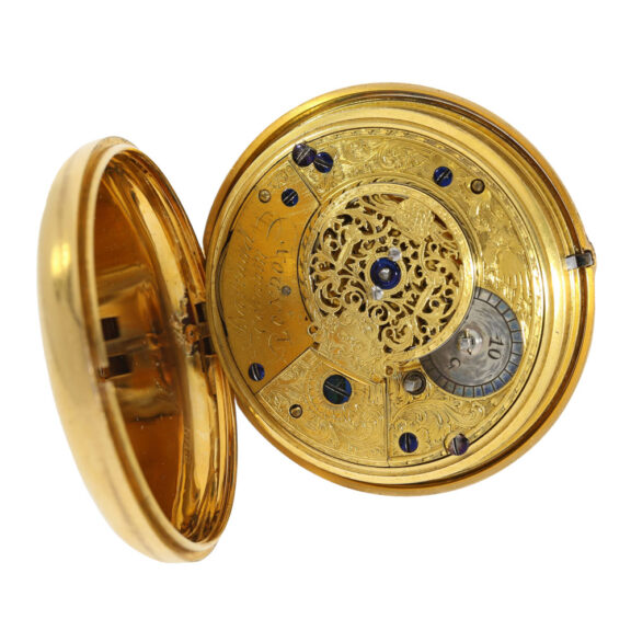 English 22 carat gold, enamel and pearl set duplex Circa 1798 English 22 carat gold, enamel and pearl set duplex Circa 1798