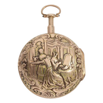 German half quarter repeating repoussé verge Circa 1740