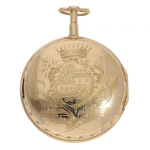 French 18 carat rose gold quarter repeating verge Circa 1820