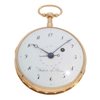 Swiss rose gold quarter repeating watch with date Circa 1800