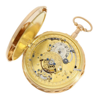 Swiss rose gold quarter repeating watch with date Circa 1800
