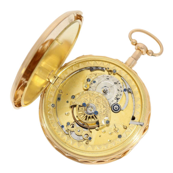 Swiss rose gold quarter repeating watch with date Circa 1800 Swiss rose gold quarter repeating watch with date Circa 1800