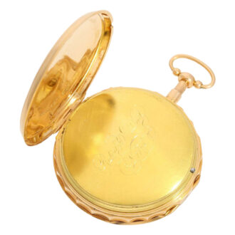 Swiss rose gold quarter repeating watch with date Circa 1800