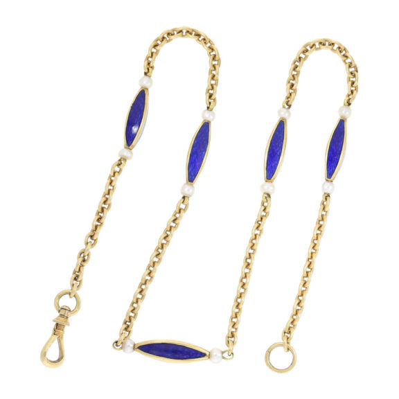 Swiss gold, enamel hunting cased lever with chain Circa 1867 Swiss gold, enamel hunting cased lever with chain Circa 1867