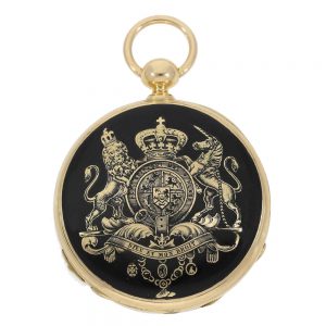 Swiss gold seconde morte lever with two time zone Circa 1850