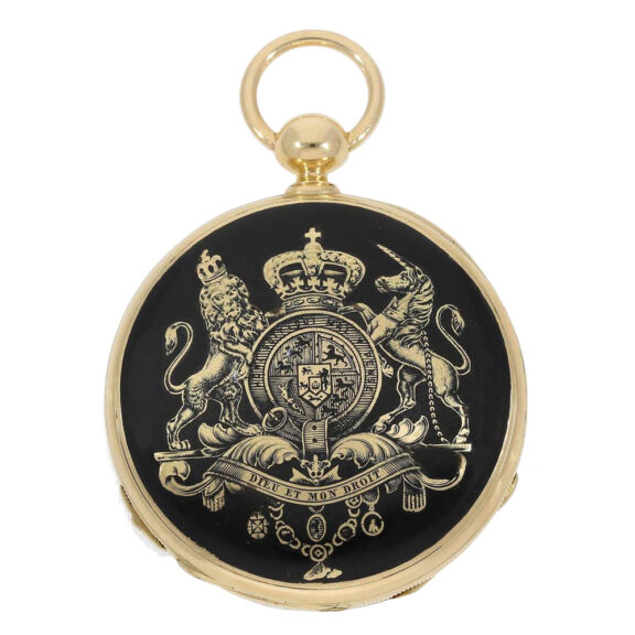 Swiss gold seconde morte lever with two time zone Circa 1850 Swiss gold seconde morte lever with two time zone Circa 1850