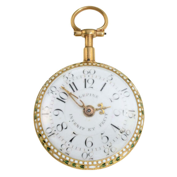 French 20 carat gold and enamel repeating lever watch Circa 1775 French 20 carat gold and enamel repeating lever watch Circa 1775