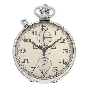 Very rare Swiss steel chronograph with register Circa 1950
