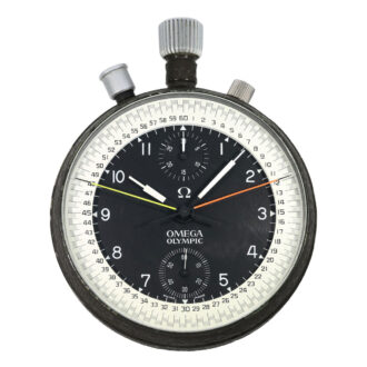Swiss black coated lever split seconds chronograph Circa 1965